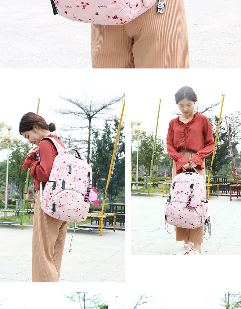 Kids Waterproof For Girls School Bags Children Backpacks Schoolbag Cute Ballon Printing Laptop Backpack_voghion.com