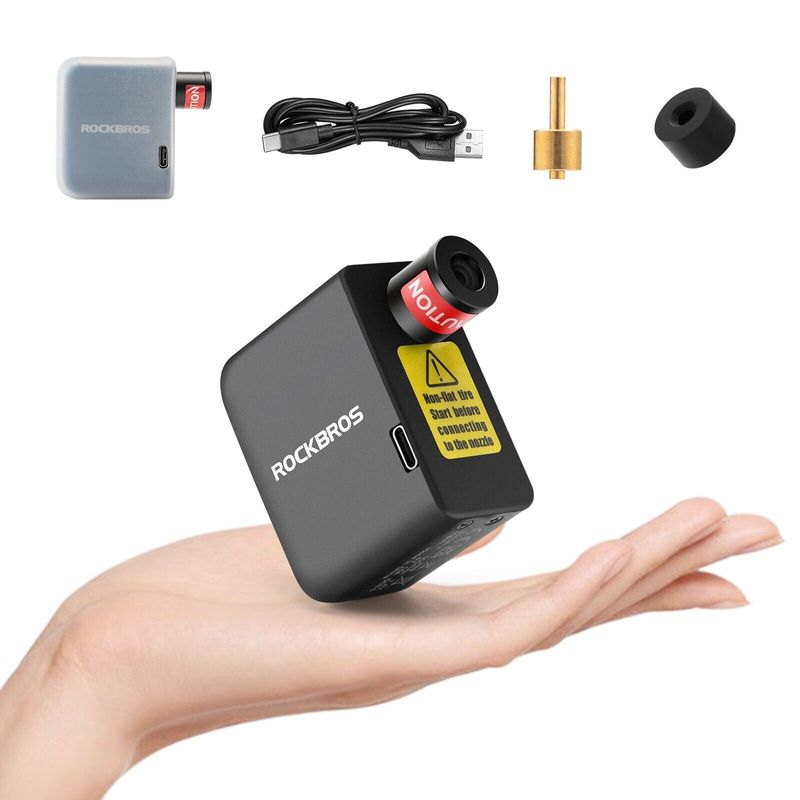 ROCKBROS Elektrikli Bisiklet 100PSI Tam Otomatik Presta & Schrader Pompası_voghion.com