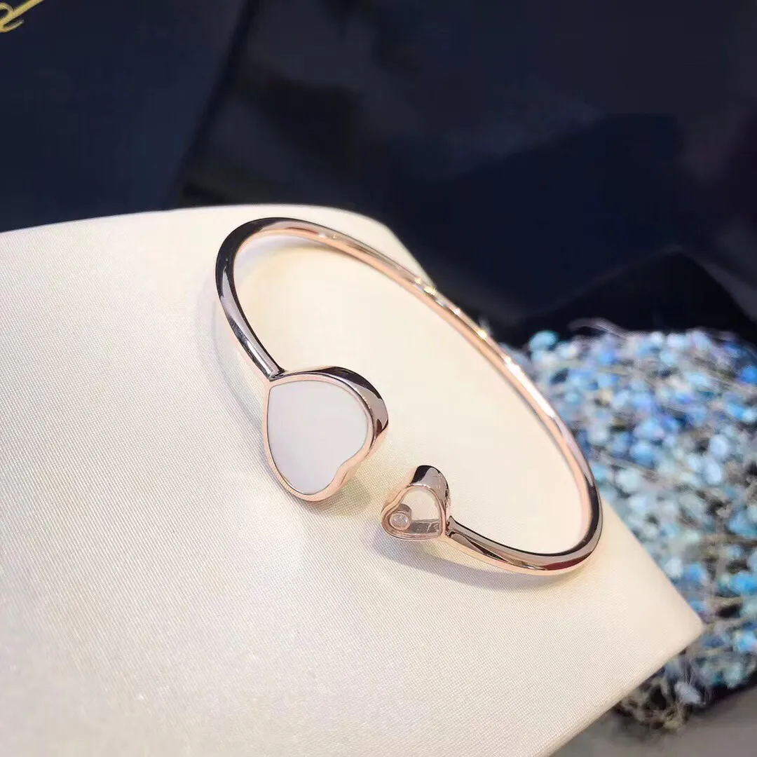 Bracciale rigido in madreperla di marca per donna, in giada rossa, con cuore d'amore, braccialetti con cuori in oro, gioielli regalo_voghion.com