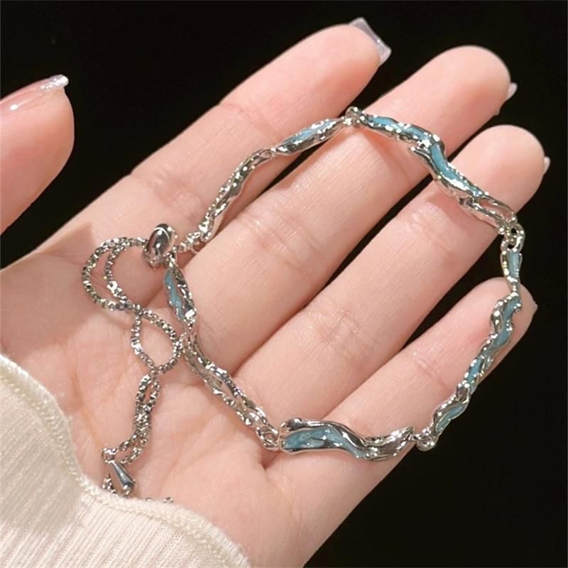 Bracciale per coppia femminile, stile dolce e fresco, design di nicchia, onde irregolari, leggero, squisito e versatile_voghion.com