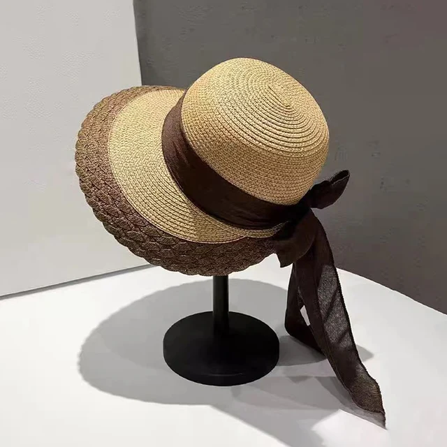 New Arrivals New Style Women's Fashionable Protection Large Brim Casual Beach Outdoor Vacation Seaside Straw Sun Hat_voghion.com