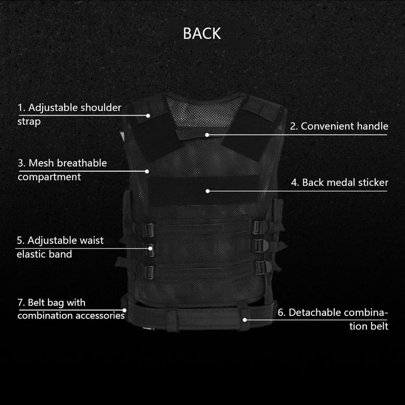 Entrenamiento militar al aire libre CS Multi-bolsillo táctico Molle Airsof Comba Armor Hombres Huning Painball Seguridad policial_voghion.com