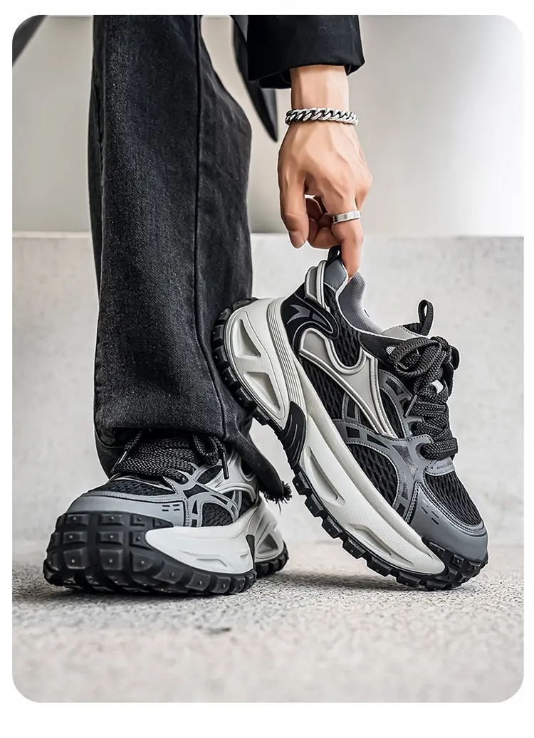 Chaussures de sport antidérapantes pour hommes, chaussures décontractées à plateforme rehaussante, chaussures tendance pour papa_voghion.com