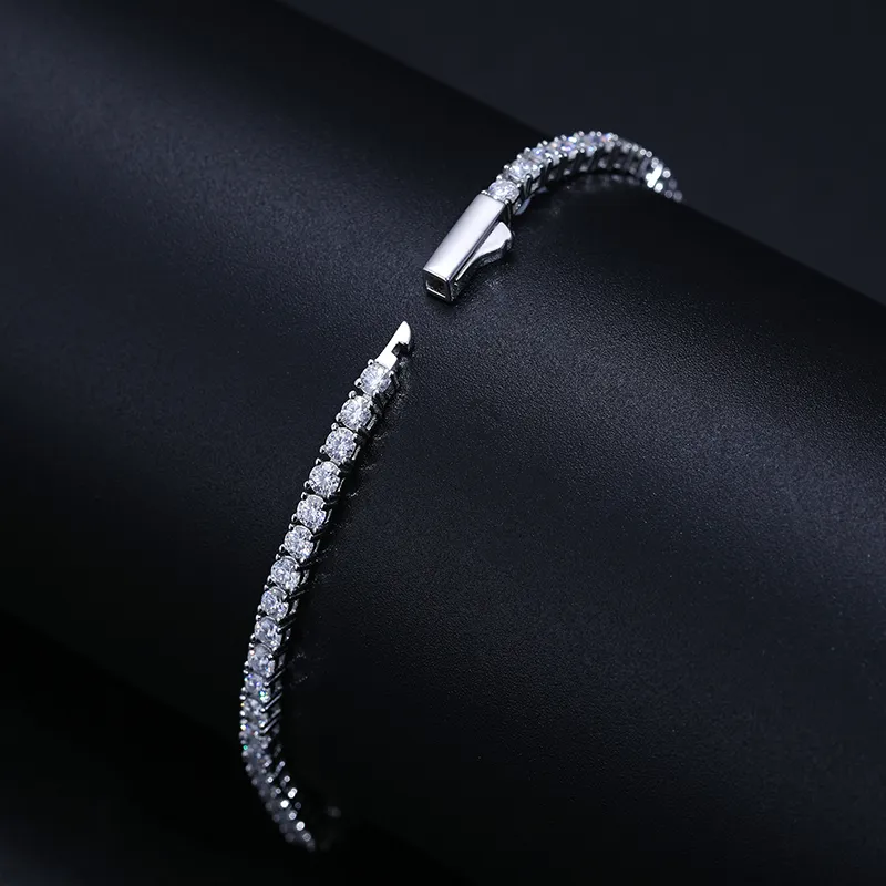 Dropshipping Pulsera 2mm 2,5mm Sterling Sier Pass Diamo Test VVS Moissanite tenisový náramek pro ženy a dívky_voghion.com