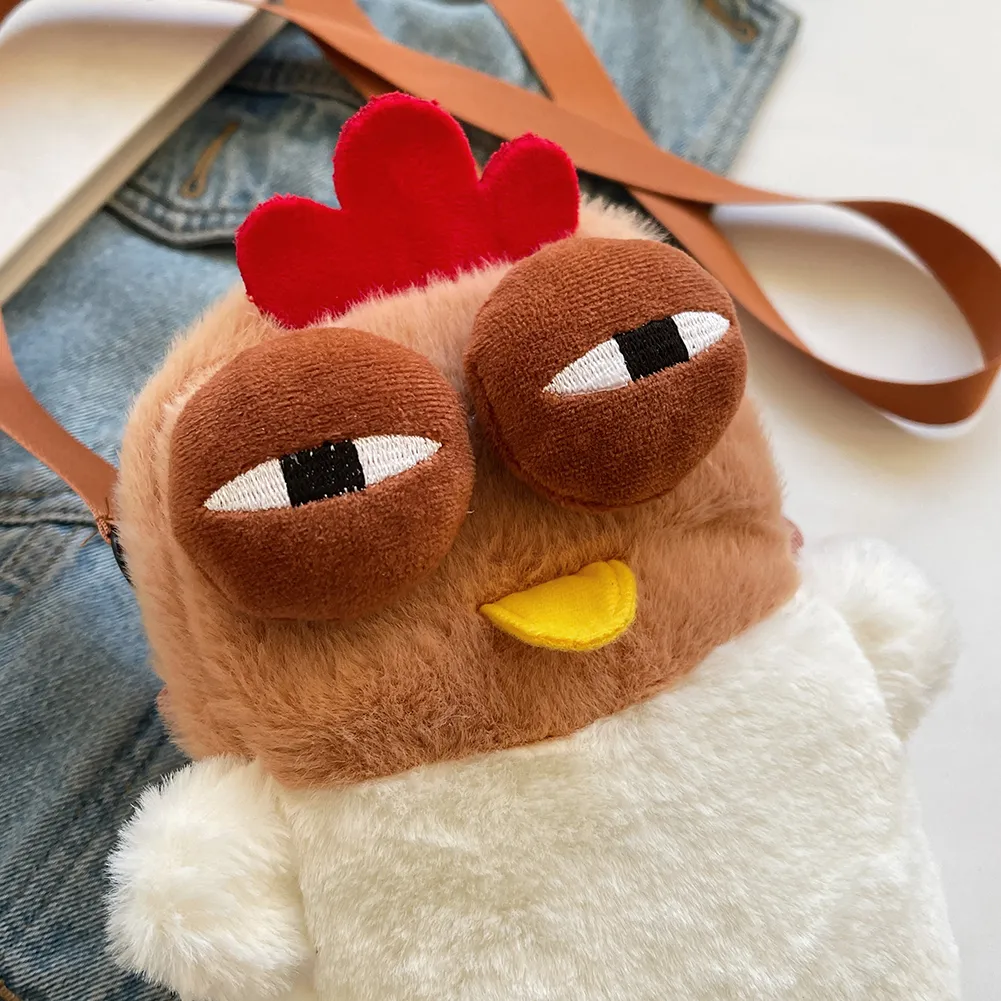 Borsa a tracolla da donna in peluche con tracolla regolabile, stile cartone animato, per viaggi e feste_voghion.com