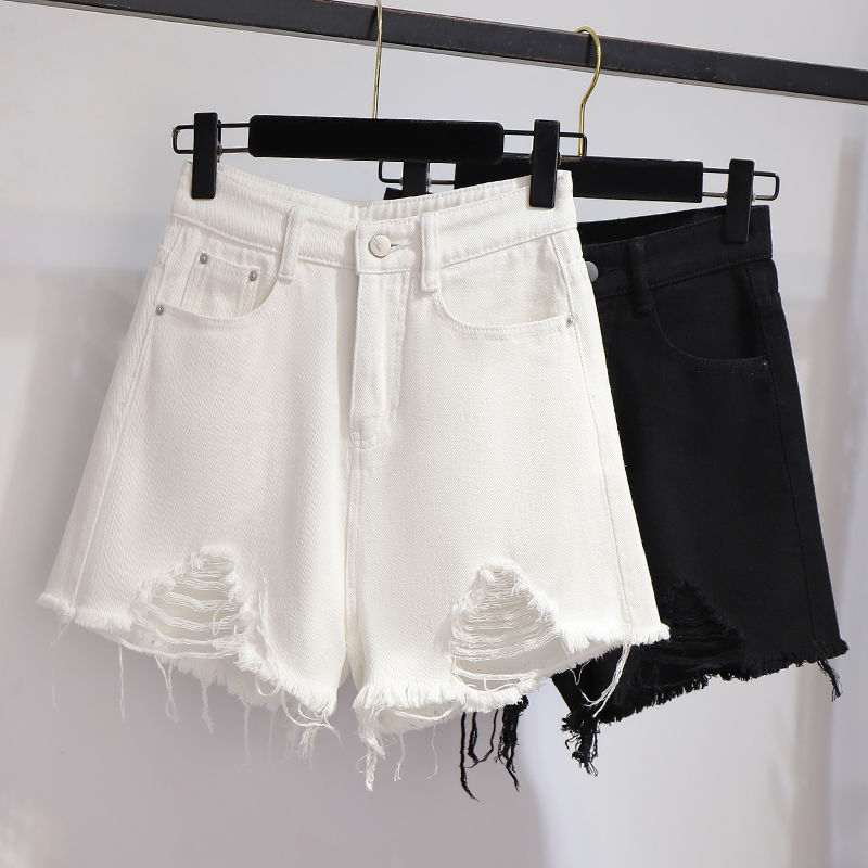 Short en jean grande taille pour femme, taille haute, slim, petit, cassé, jambe large, ligne A, été