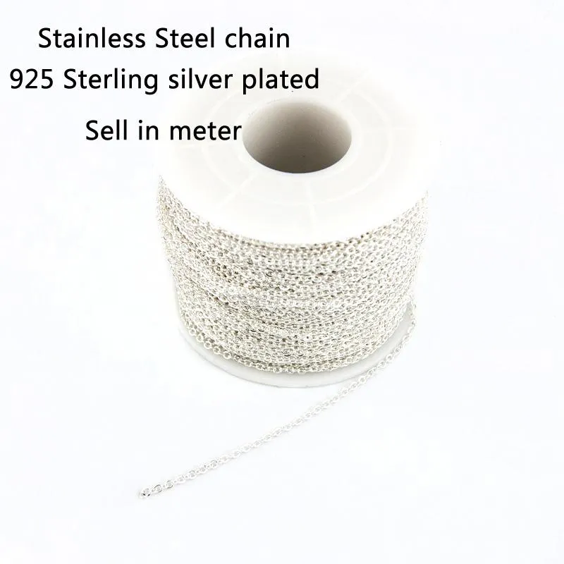Collana girocollo da donna in argento sterling placcato Rolo O, catena in acciaio inossidabile, vendita al metro, collares de moda 2022._voghion.com