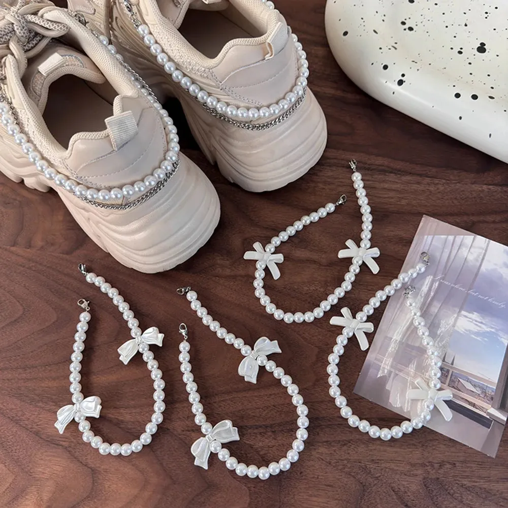 Sportdekoratioun Schleif Perl Perl Moud Dammestiefelen Schong ofnehmbar Schnalle Kette Accessoiren 241031_voghion.com