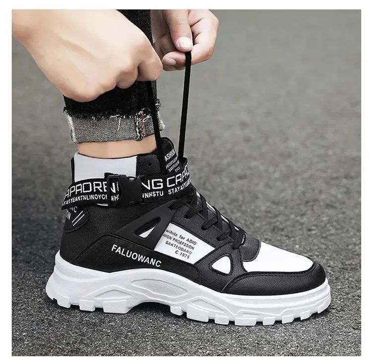 2023 Modestiefel Herren Hightop Britischer Trend Allmatch Koreanische Version Sport Freizeit Atmungsaktiv Midtop Toog 240702_voghion.com