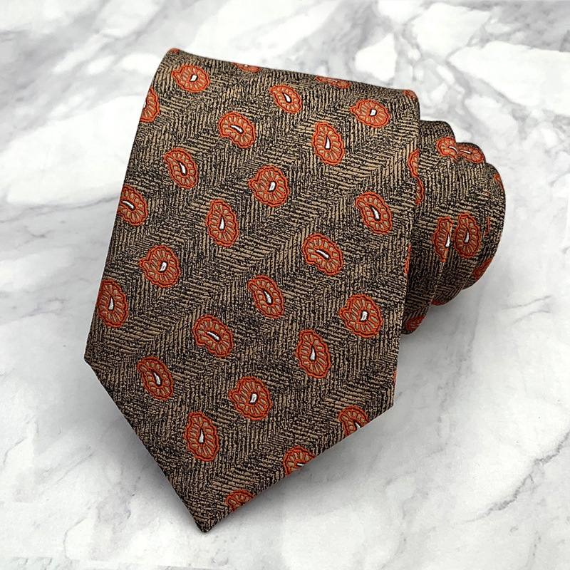 Corbata para hombre, color naranja champán, para traje de negocios, camisa, accesorios para uso diario, básica, impresa a mano, edición ancha, 8 cm_voghion.com