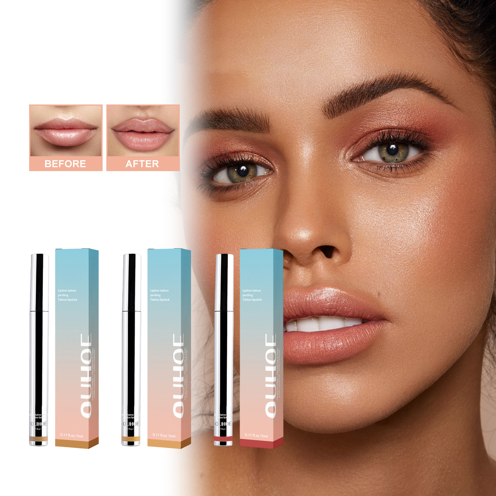 OUHOE Peel Off Lip Liner Langdurig Vlekbestendig Hydraterend Plumping Effect Hoge Pigment Kleur Waterbestendige Formule_voghion.com