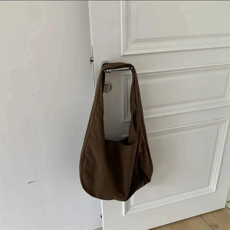 Grande borsa a tracolla retro in tela per donna stile hobo_voghion.com