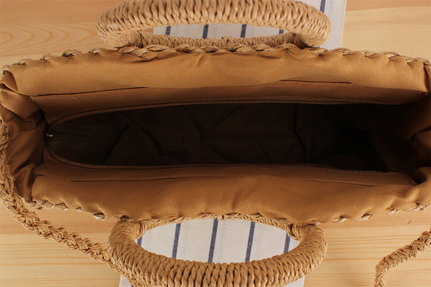 Dames strooien schoudertas in pastorale stijl strandtas_voghion.com