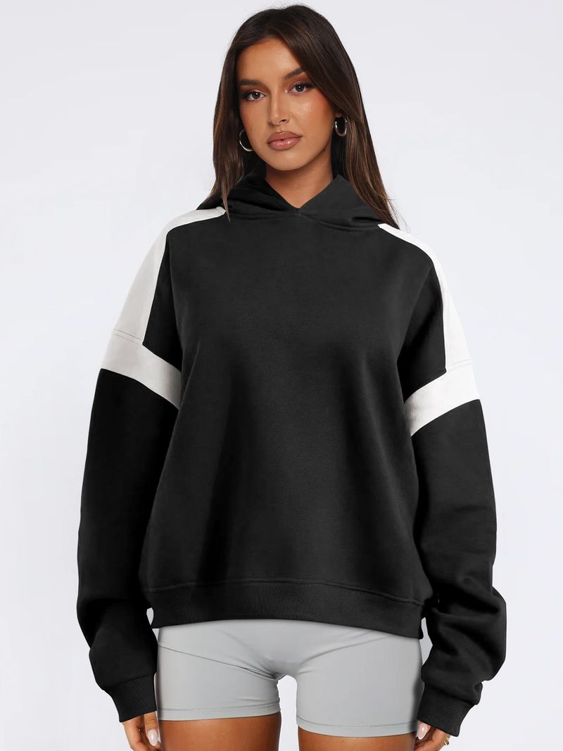 Women's Clothing contrast color drop shoulder high-end_voghion.com