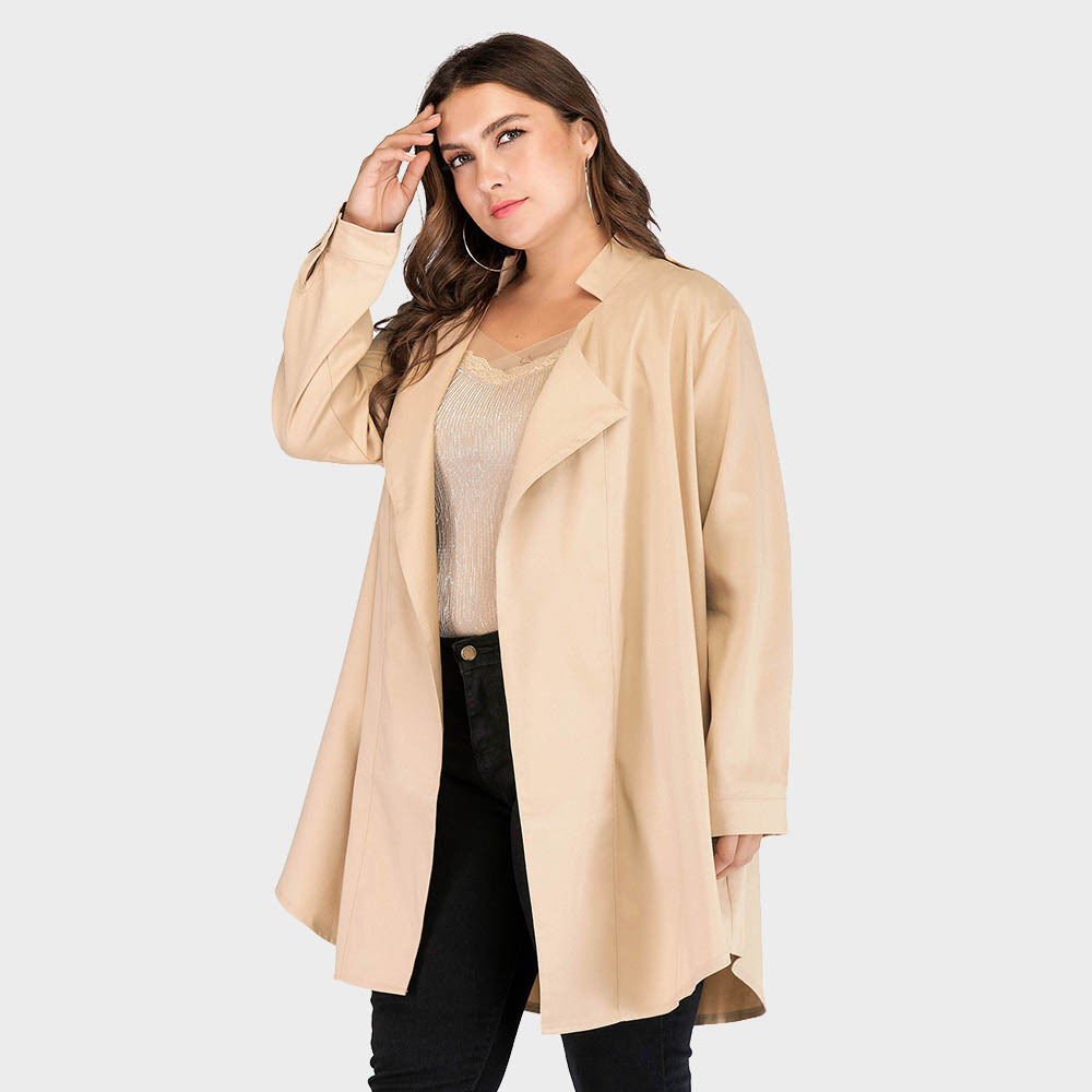 2023 frühling und Herbst Plus Größe frauen Polo Kragen Strickjacke Dünne Temperament Lange Hülse frauen Windjacke Mantel_voghion.com