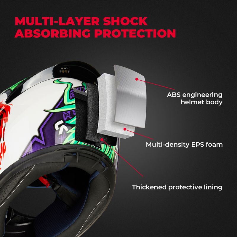 Motorcycle Clown Full Face Racing Motocross Helmet Flip Up Moto Adult Motorbike Street Touring Riding Casco Cte_voghion.com