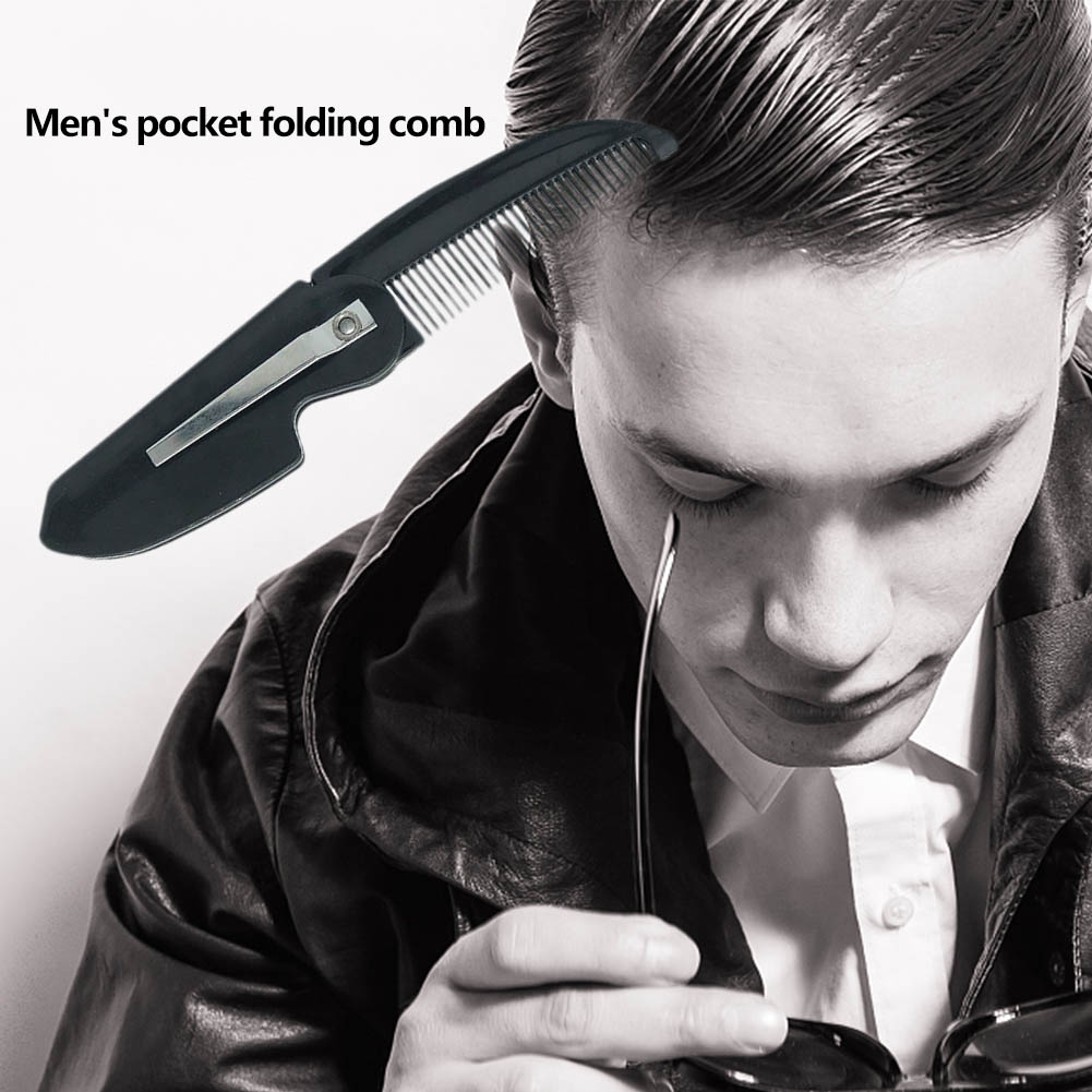 1PC Man Woman Folding Portable Pocket Clip Beard Moustache Convenient Hair Moustache Styling Beard Comb_voghion.com