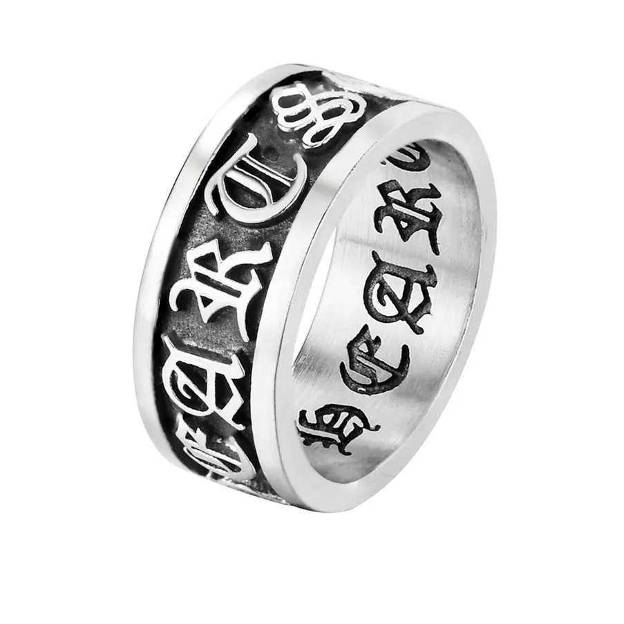 Men Punk Vintage Band Rings fashion individuality carving motorcycle titanium Stainless Steel cross Trend Hip Hop Ring_voghion.com
