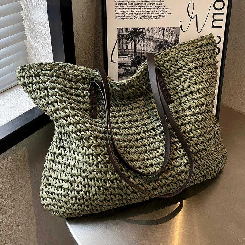 2023 Hot Sale Design Grass Womens Fashion Summer Leisure Large Capacity Shoulder Bag Y241123_voghion.com
