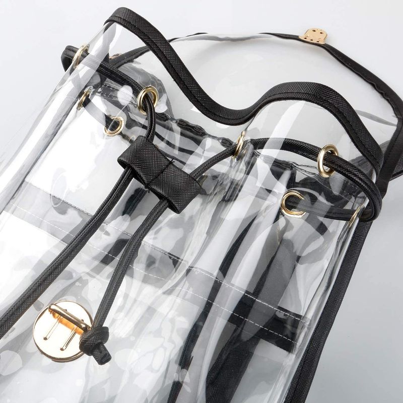 Zaino visivo da viaggio per esterni trasparente di grande capacità in PVC Andralyn_voghion.com