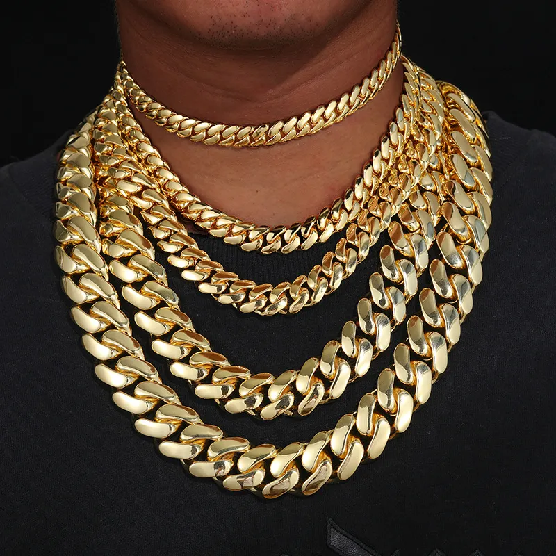 12mm-20mm Hip Hop Schwere große Miami Cuban K Kette Herren Halskette Echt vergoldet TopBg 5A Zirkon Verschluss Herrenschmuck_voghion.com