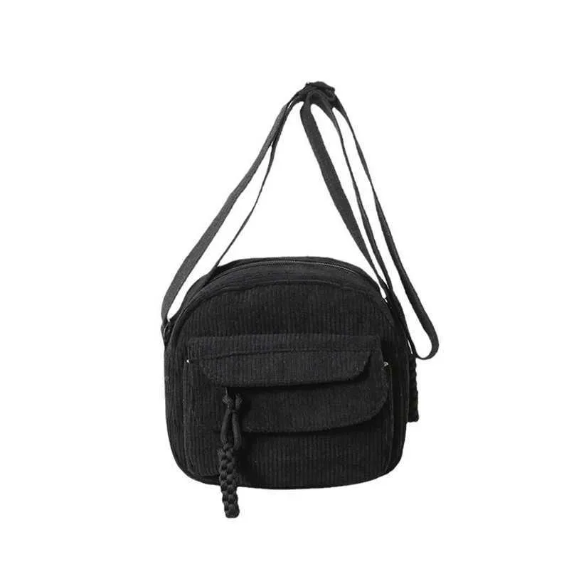 Crossbody Shoulder Bag Corduroy Small Square Casual Commuting_voghion.com