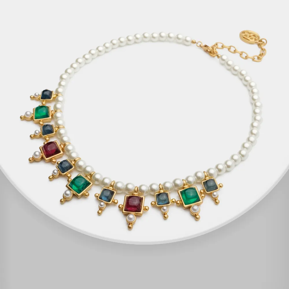 Pendant Necklaces Vintage Pearl Choker Necklace For Lady Runway Show Accessories JewelryPendant_voghion.com