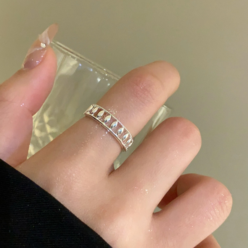 Real Gold Electroplated Zircon Heart Opening from South Korea Irregular Pearl Index Finger Ring Fashion and Elegant_voghion.com
