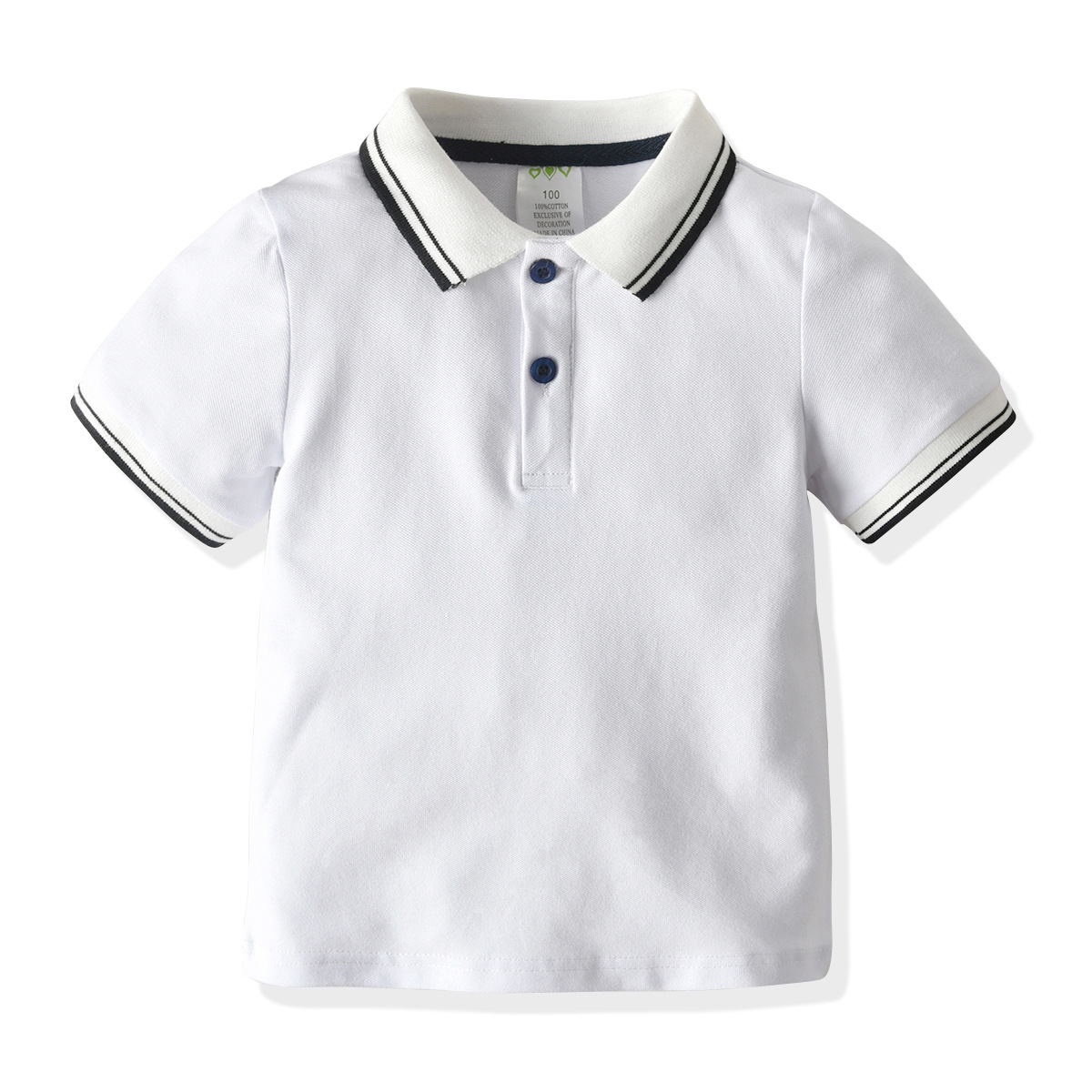 Mother&Kids Children’s preppy boys‘ short-sleeved T-shirt Summer cotton bead lapel short-sleeved polo shirt