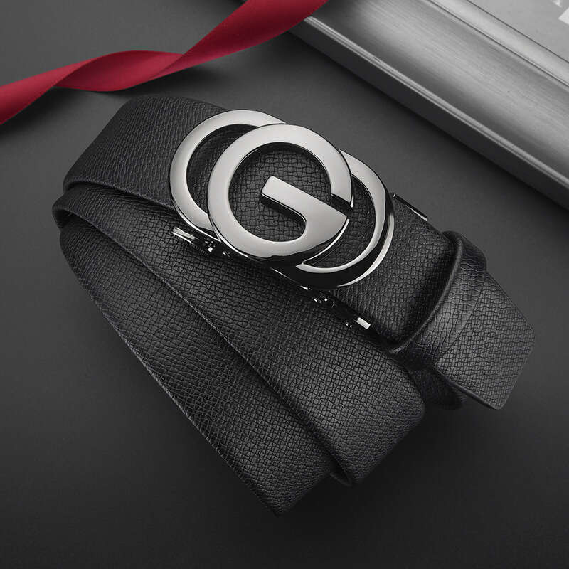 Herrengürtel aus Lederlegierung mit automatischer Schnalle, Wenzhou G-Buchstabe, modischer High-End-Casual-Rindsledergürtel_voghion.com