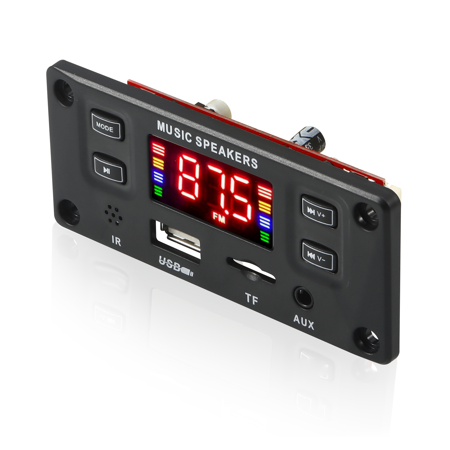 Placa decodificadora de MP3 con manos libres de 6 V y 18 V CC, amplificador de 50 W, reproductor de MP3 con Bluetooth para coche, módulo de grabación USB, radio FM AUX para altavoz_voghion.com