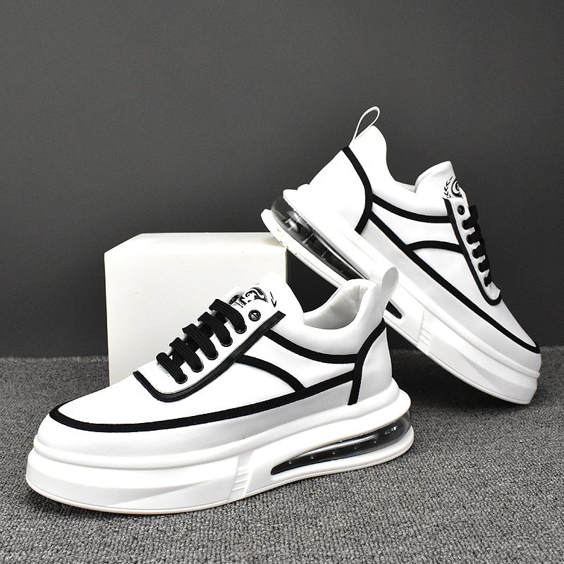 New Spring and Autumn Versatile Breathable Board Thick Sole Trendy Korean Low Top Men's Small White Shoes Increase in_voghion.com
