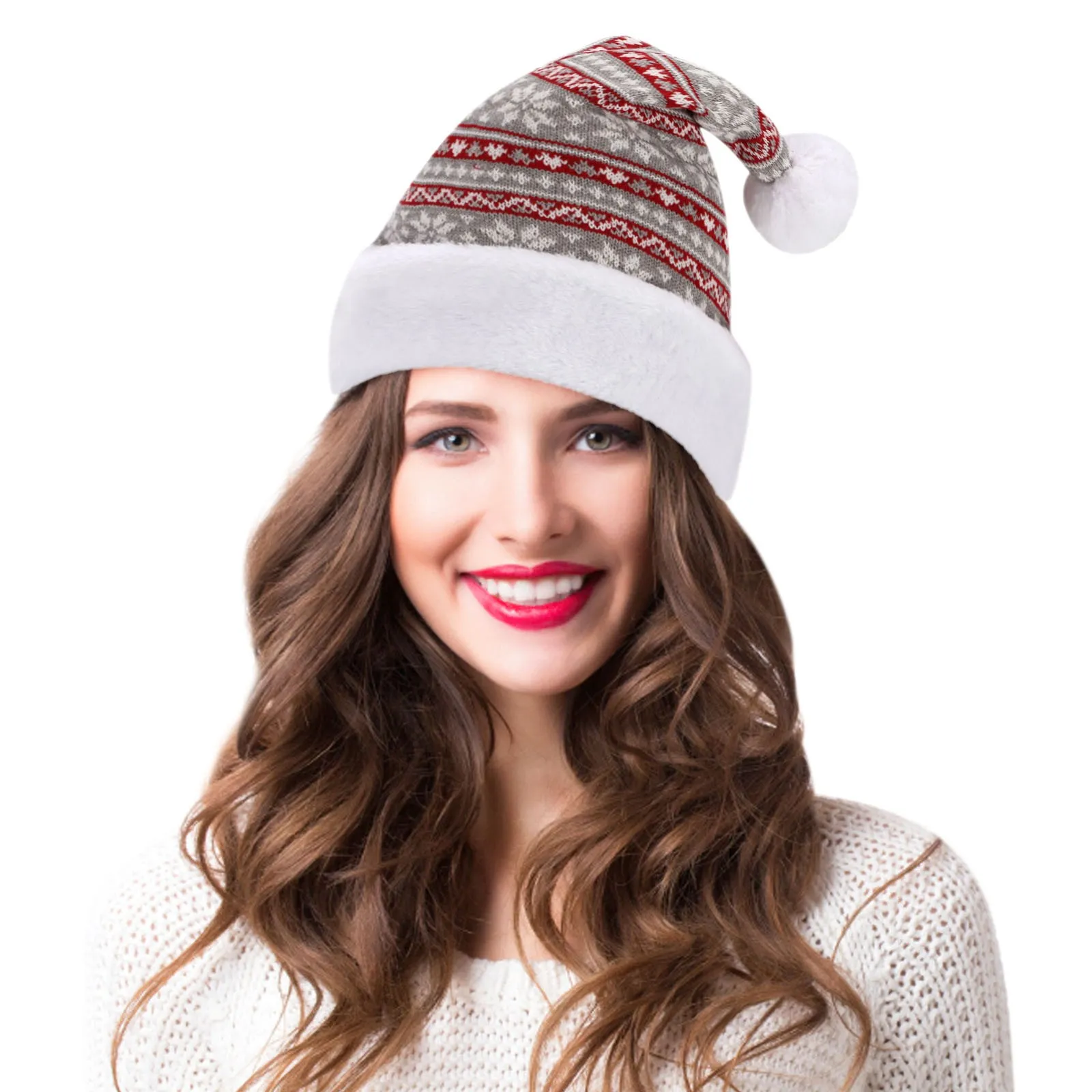 Chapeaux Écharpes Ensembles Casquettes de baseball Chapeau enroulable Hiver Noël Laine Cerf Neige Flanelle Adulte Tricoté Casquette de baseball Soutien_voghion.com
