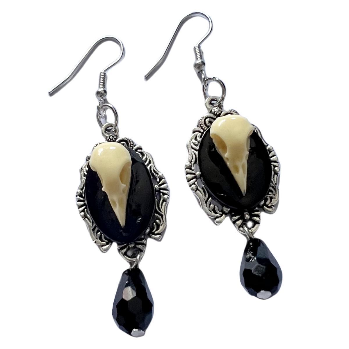 Collana unisex con orecchino a forma di teschio di uccello_voghion.com