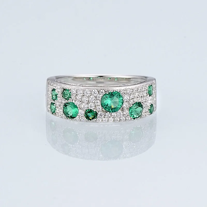 Santuzza für Frauen authentische 100% Sterling Silber schimmernde grüne CZ Ohrringe Ring Set Modeschmuck CX200623_voghion.com