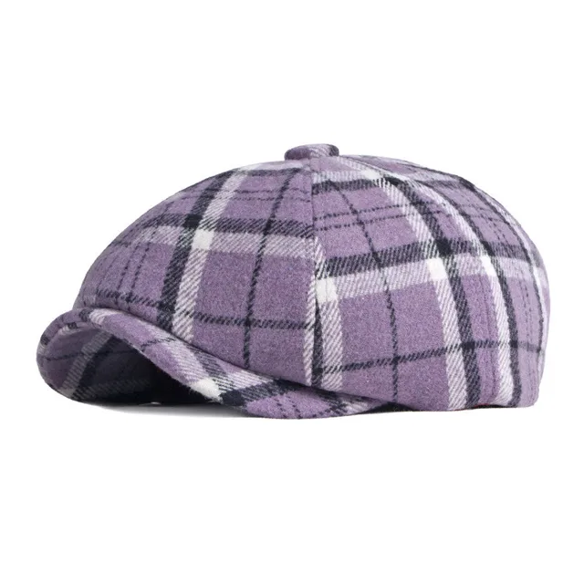 Hot Sale LDSLYJR Hierscht Wanter Polyester Karoen Newsboy Kappen Flaach Kapp Männer a Fraen Moler Beret Hutt 61_voghion.com