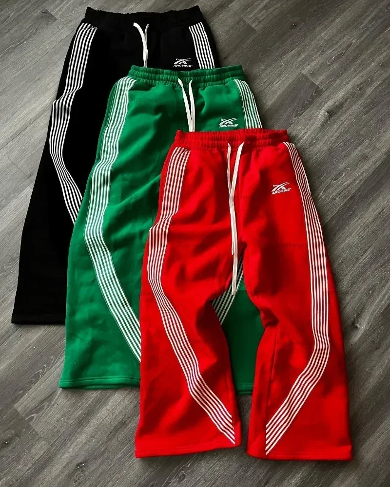 Pantalons pour hommes Haruku Six rayés Street Retro Sports Y2K hommes et femmes été décontracté jogging tendance marque Joggers_voghion.com