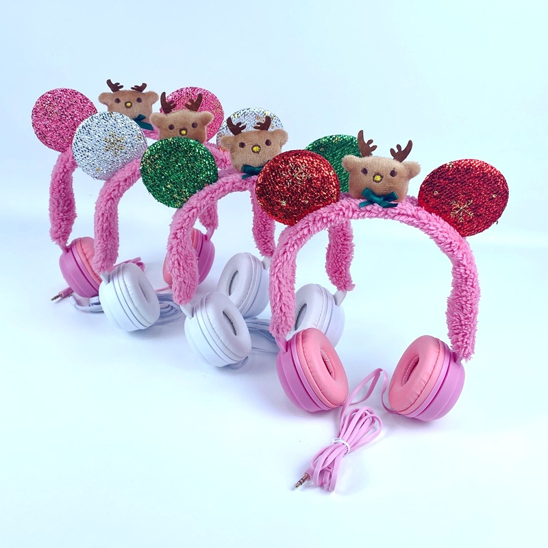 Heiße Art Weihnachtsgeschenke grenzüberschreitende Animation Cartoon Kinder mit LED-Lampe leuchtender Kopf-montiert drahtloses Bluetooth_voghion.com