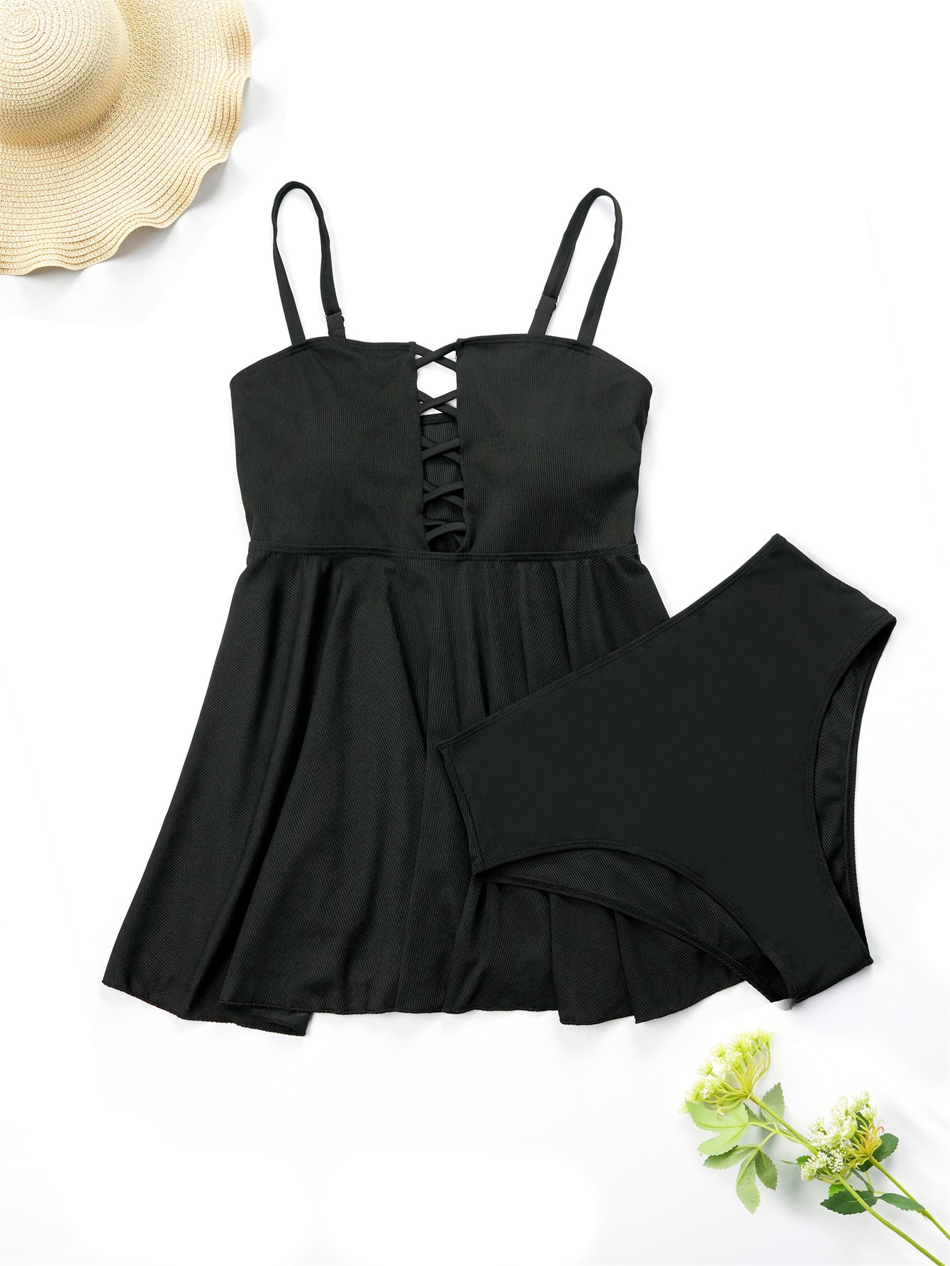 Maillot de bain une pièce dos nu de grande taille, plus gros, maillot de bain conservateur à séchage rapide_voghion.com
