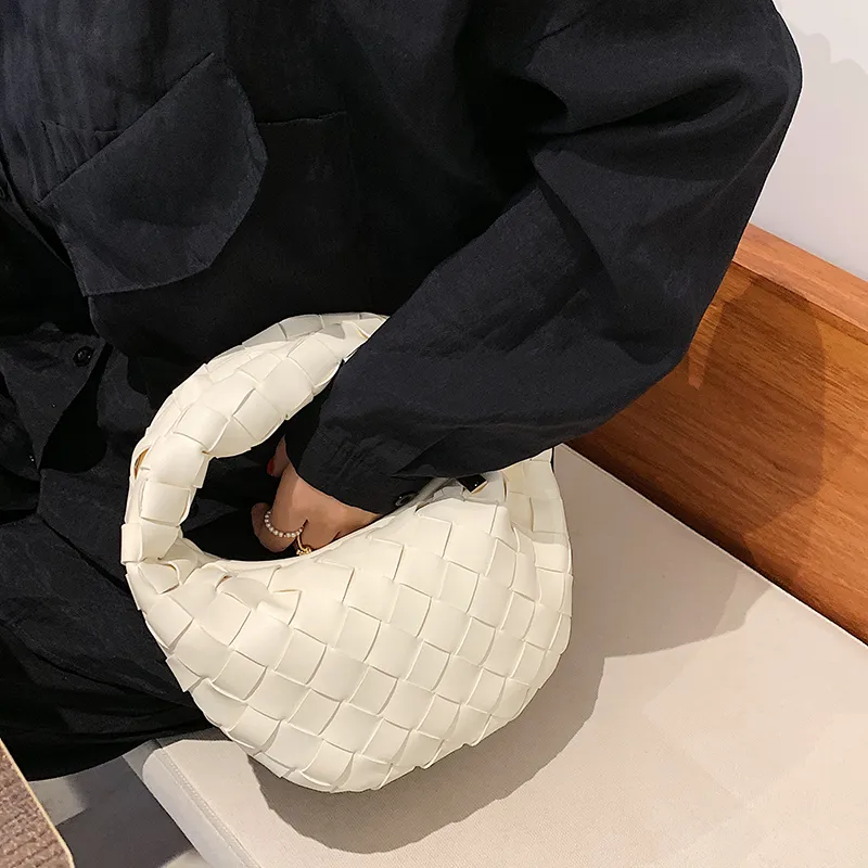 Abendtaschen Damen Schulter PU Leder Handtasche für Frauen 2024 Sommer Weben Handtaschen und Geldbörsen Weibliche Reise_voghion.com