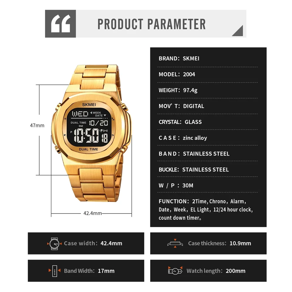 Waterproof Electronic Sports Watch For Men Multifunction Date_voghion.com