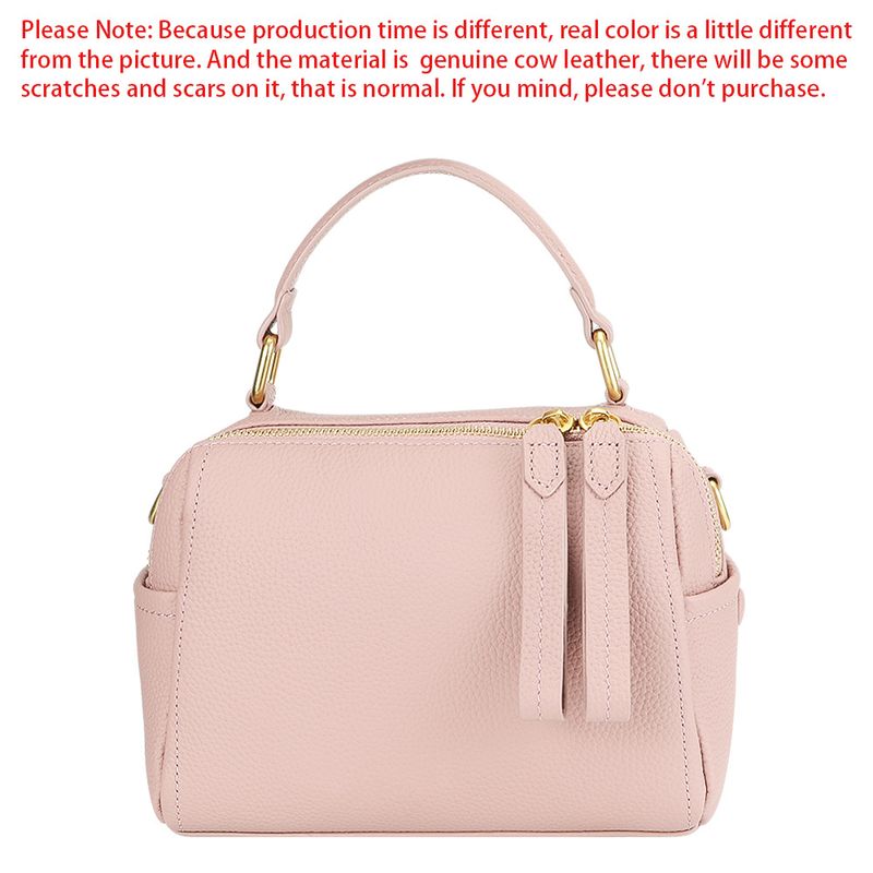 URBAN MASTER Handtasche echtem Leder in Volltonfarbe großem Fassungsvermögen, modische Umhängetasche aus weichem Leder,_voghion.com