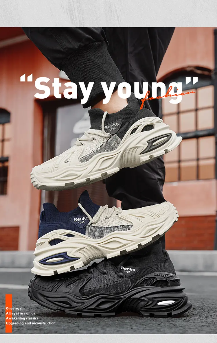 Herren Freizeitschuhe Mit Dicker Sohle Und Atmungsaktivem Mesh_voghion.com