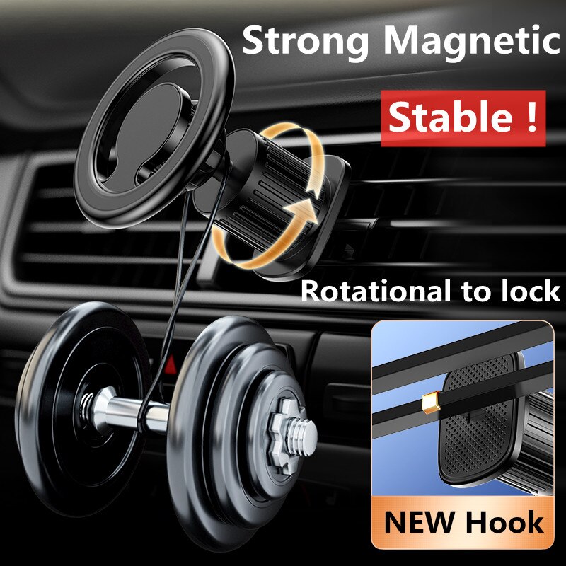 Magnetic Car Phone Holder Stand Magnet Car Mount Support GPS Mobile Bracket in Car For Macsafe iPhone 14 13 12 11 Samsung Xiaomi_voghion.com