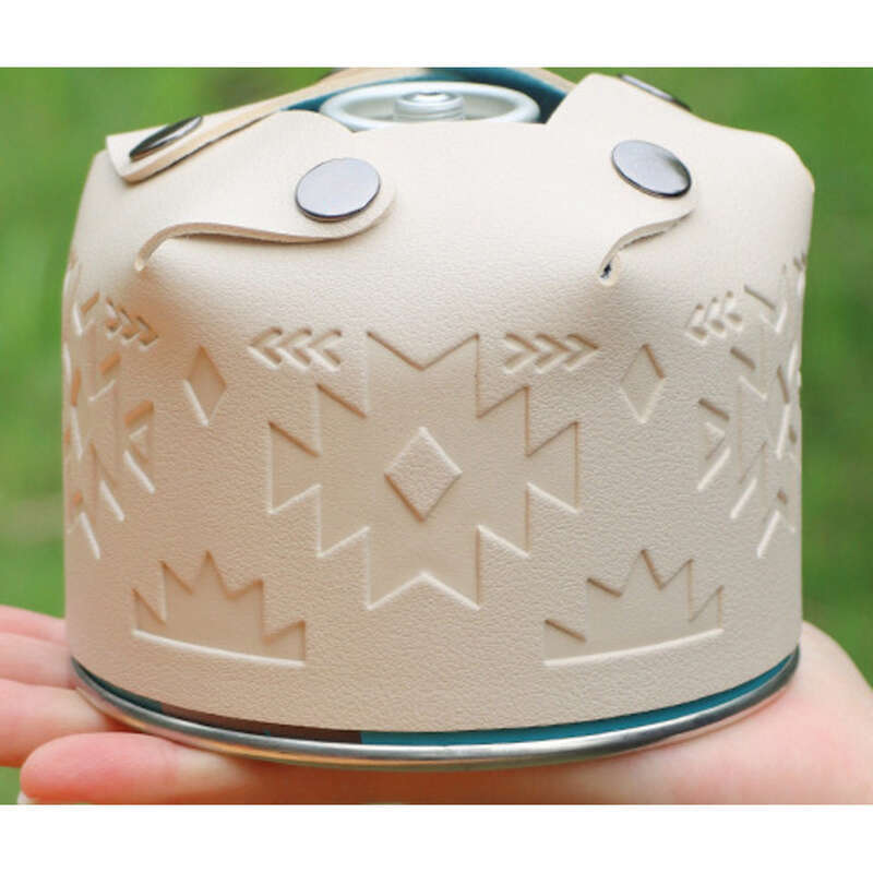 Outdoor Flat Mountain Gas Tank Camping Debris Storage Box Totem Leather Protective Sleeve_voghion.com