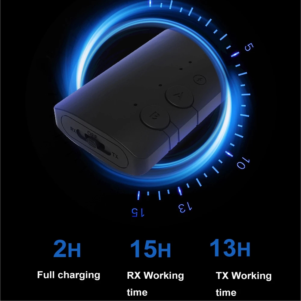 Adattatore audio Bluetooth 5.2 2 in 1, trasmettitore ricevitore musicale stereo wireless, supporto aptX/aptX-LL/aptX-HD per altoparlante TV per auto_voghion.com
