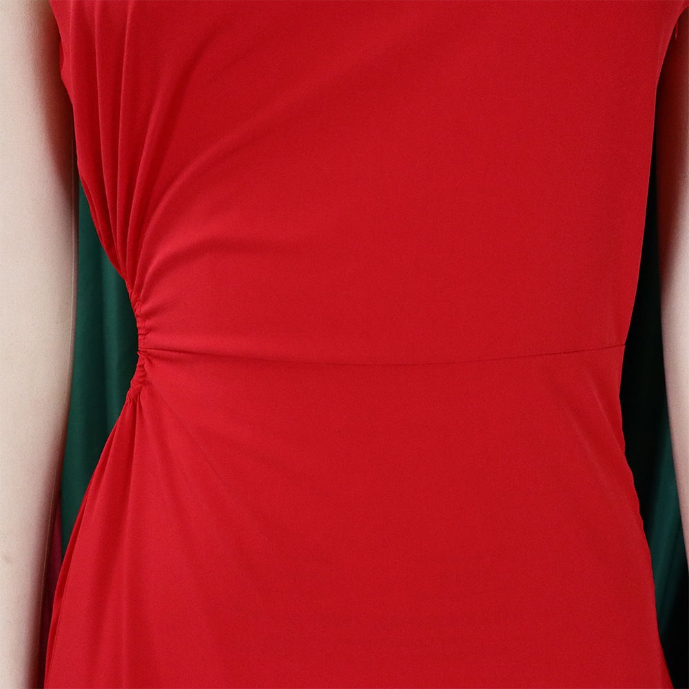 Women's Clothing new one shoulder hollow solid color irregular large size dress_mkmklike.com