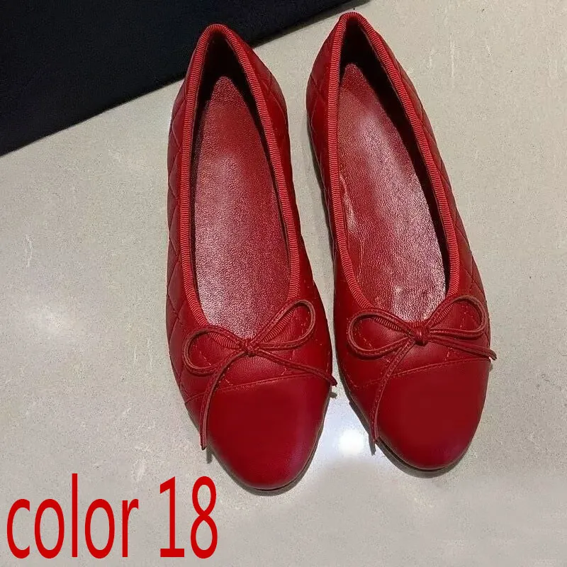 Kleid Damen Designer Ballettschuhe Damen Schuhe Frühling Herbst Neue Bogen Mode Flache Bootsschuh Dame Leder Lazy Dance_voghion.com