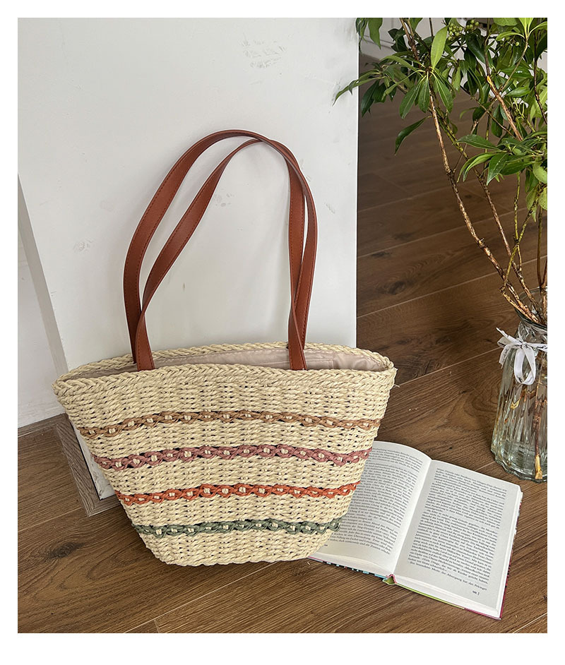 Hersteller großhandel gestreiften einzelnen schulter stroh tasche neue stil alle-spiel sommer stroh tasche woven tasche weibliche urlaub am meer strand tasche_voghion.com