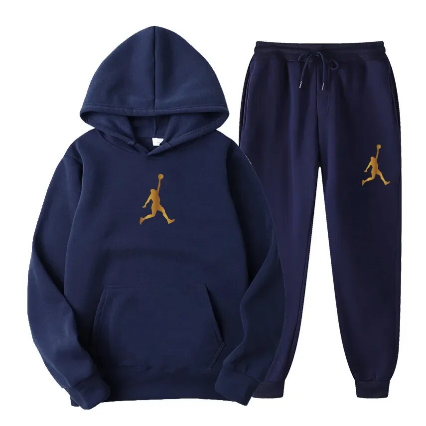24New marque hiver hommes ensembles 2 pièces sweats à capuche + pantalons de course costumes de Sport décontracté hommes/femmes sweats survêtement à capuche_voghion.com